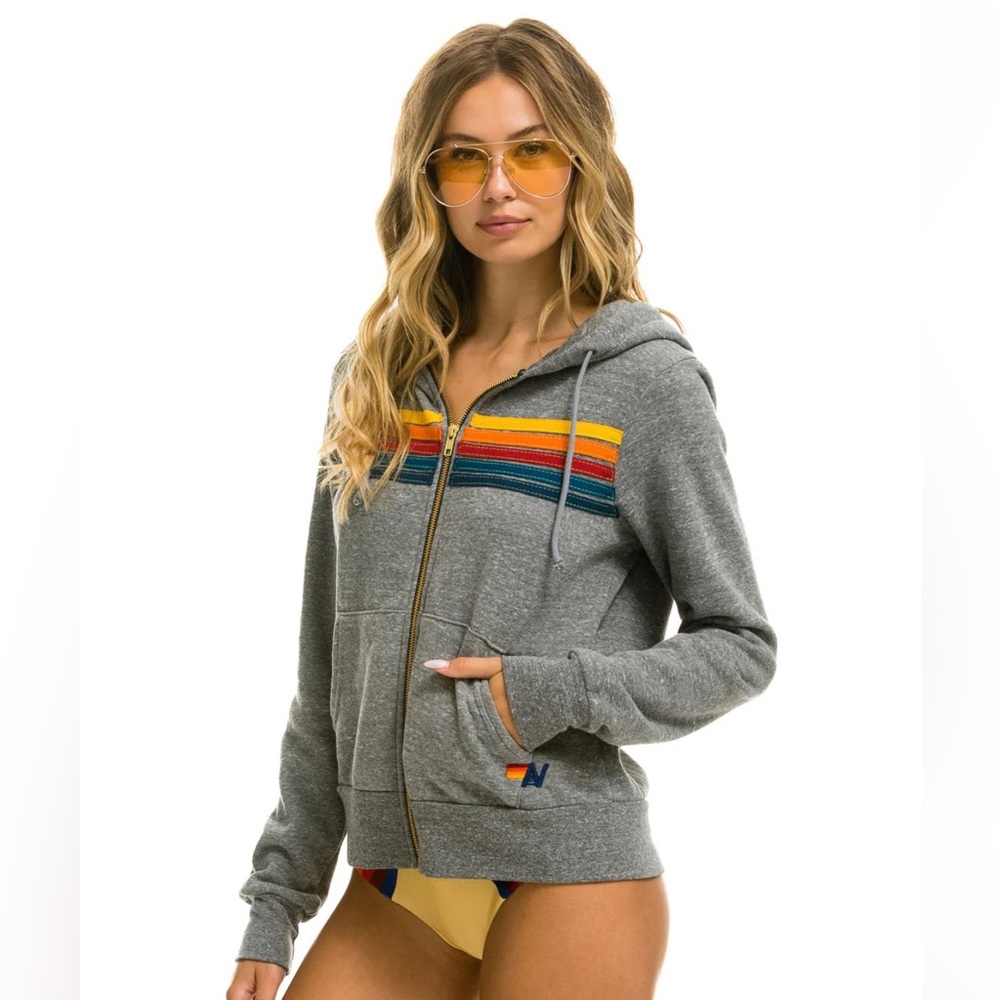Aviator Nation Grey Zipup Hoodie